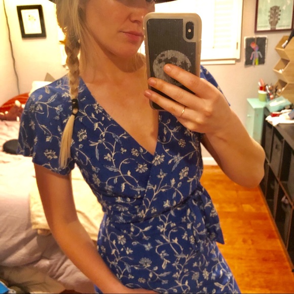 Amuse society long blue maxi dress wrap - Picture 3 of 4